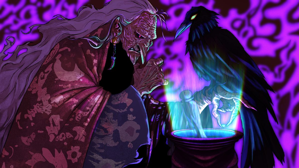 Potion over Feather and Bones — Illustration by Zeeshan Ahmad